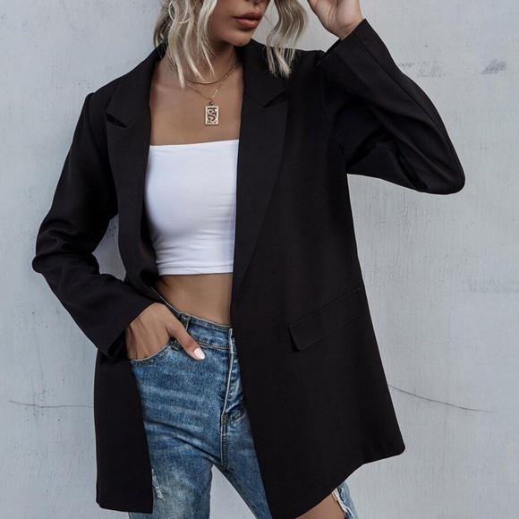 BellanBlue Jackets & Blazers - Classic Black collar open front classic blazer Office Work